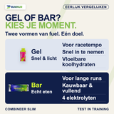 Mobile-first vergelijking tussen energiegel en RUNNUR Marathon Bar