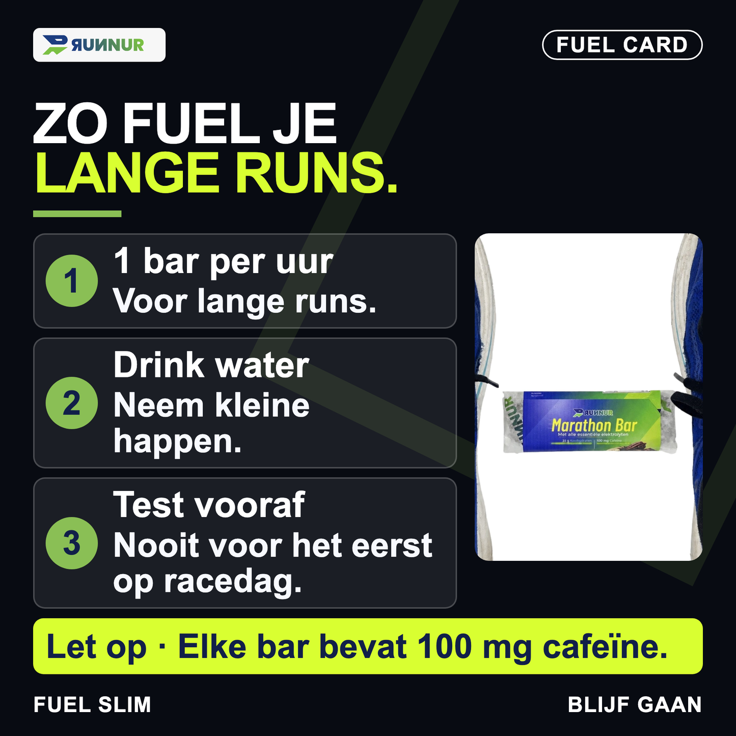 Mobile-first fuel card: zo gebruik je de RUNNUR Marathon Bar