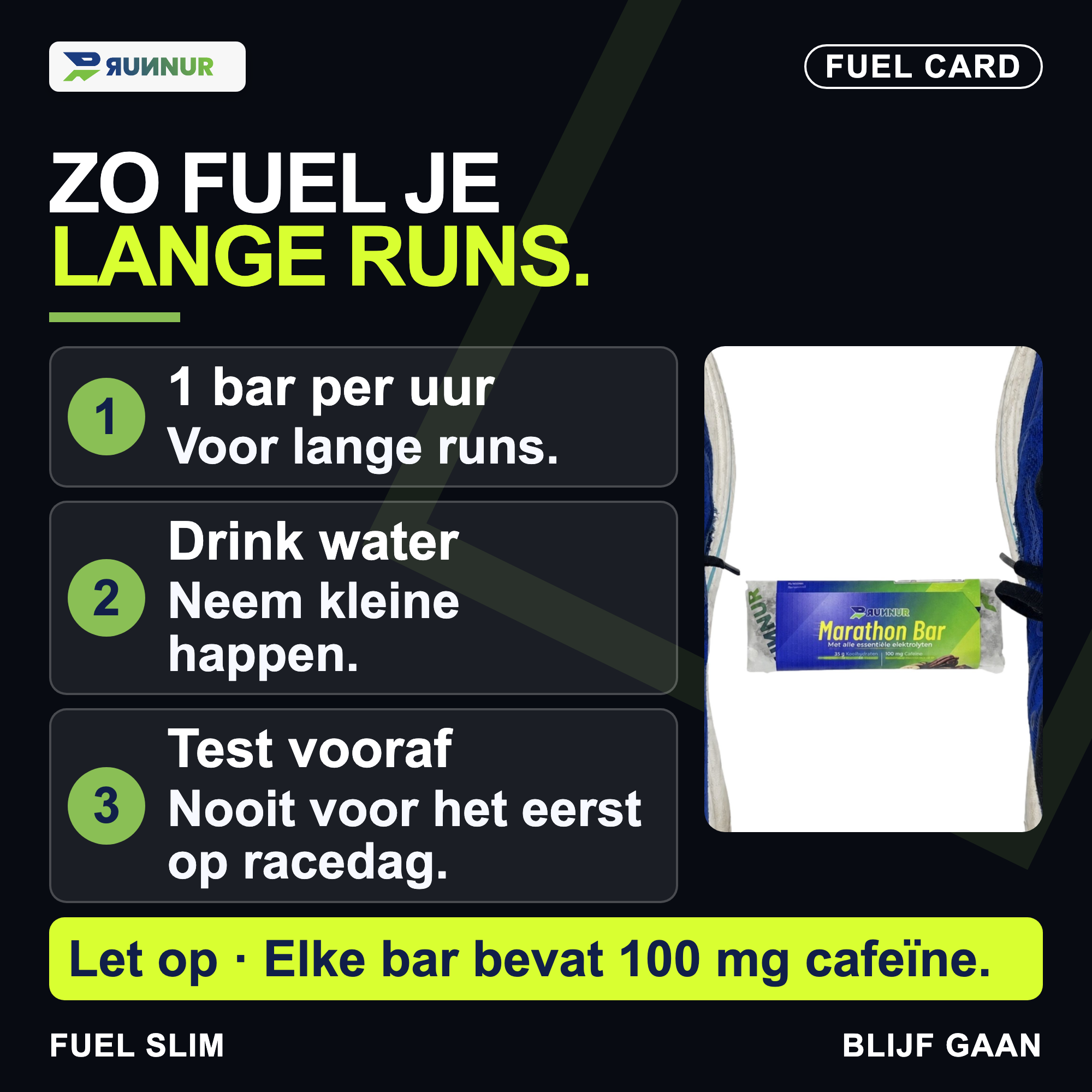 Mobile-first fuel card: zo gebruik je de RUNNUR Marathon Bar