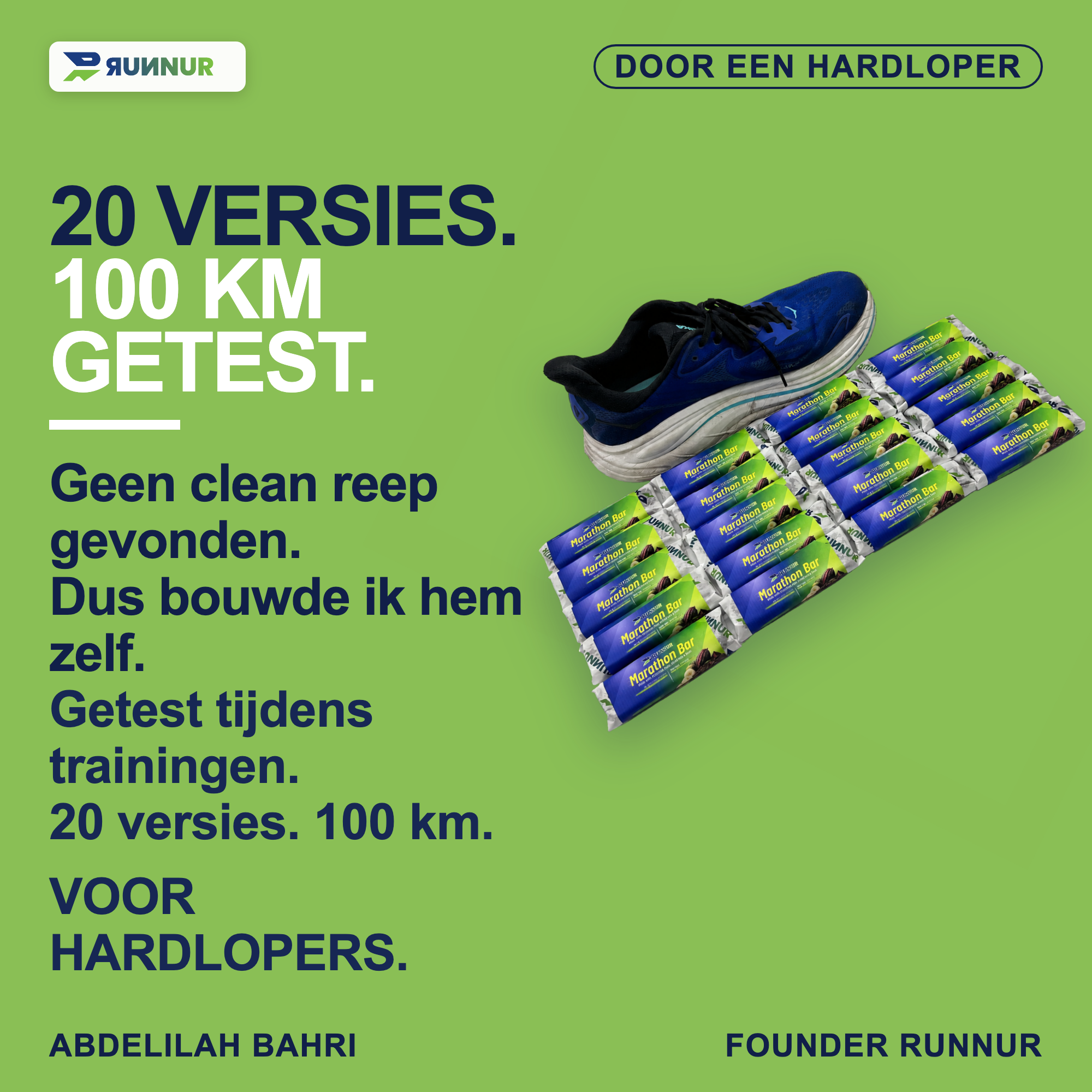 Mobile-first founder story met twintig bars en 100 kilometer test